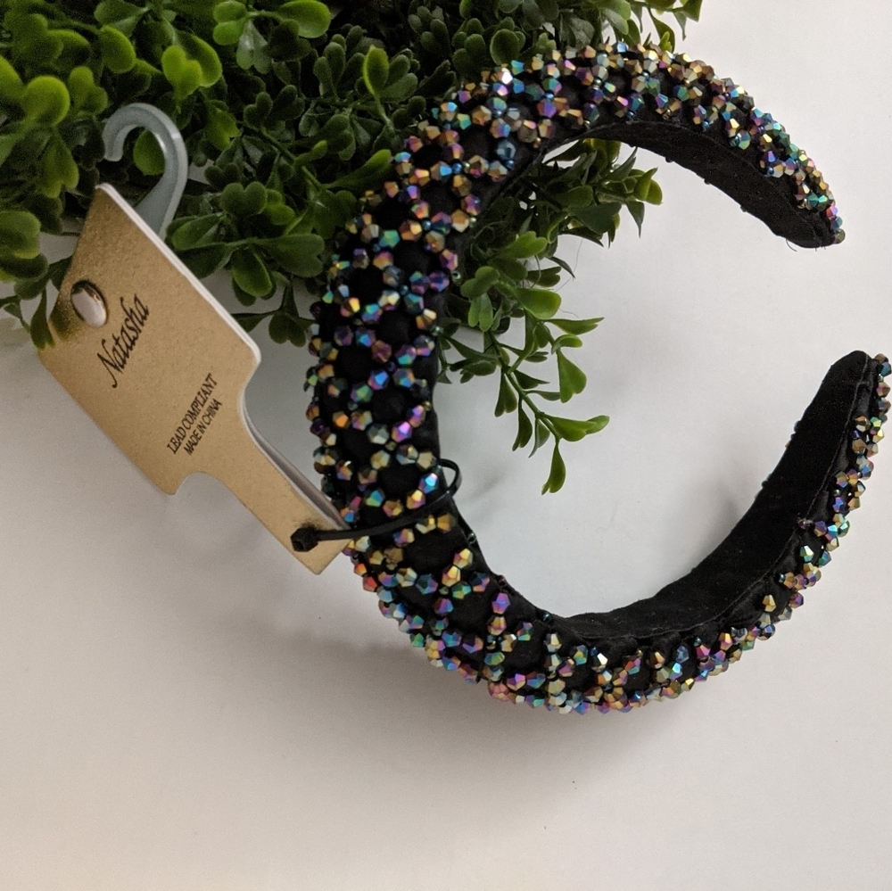 Natasha Headband Hair Black Sequins Multicolor Black